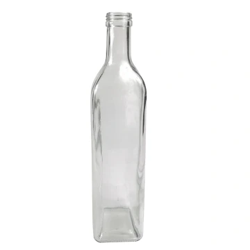 750ml Clear Square Empty Olive Oil Glass Bottle