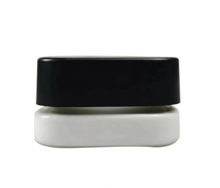 Black Wide Mouth Cosmetic Jar with Aluminum Lid