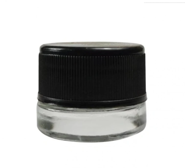 Empty Glass Jar with Black Plastic Resistant Lid