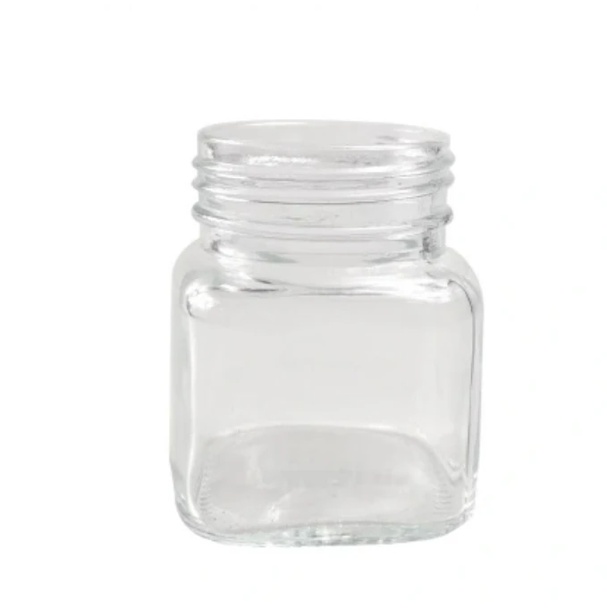 Square glass honey jars with meal lid
