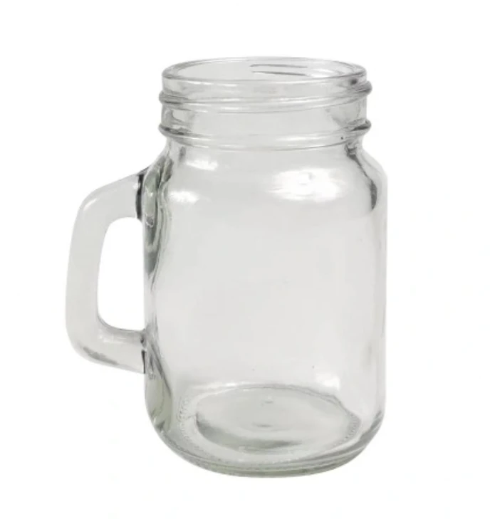 Wholesale Plain Glass Mason Jar with Handle Lid